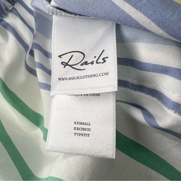Rails White Colorful Portofino Striped Organic Cotton Blend Boxer Shorts XXS NWT - Picture 11 of 16